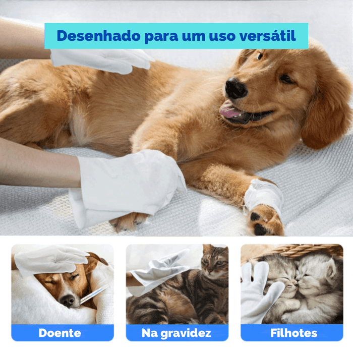 Luvas Magica Pet Wash® - Para limpeza e higienização sem água cães/gatos - Caixa Favorita