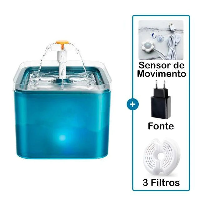 Fonte de Água para Gatos - Sensor de Movimento, Filtro de 4 camadas e LED - Caixa Favorita