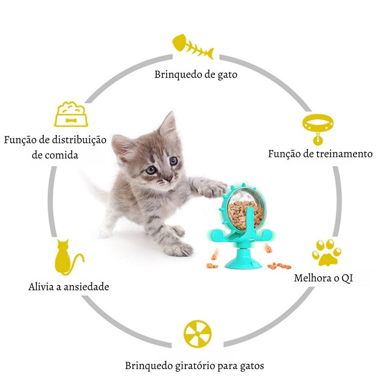 Brinquedo Giratório 360 Graus Para Gatos, Treinamento Interativo