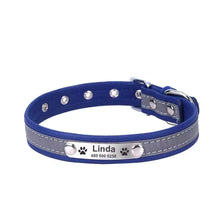 Coleira Personalizada Para Cães e Gatos TOPADS10 movimentopet Azul PP 20-26 cm 