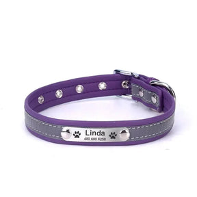 Coleira Personalizada Para Cães e Gatos TOPADS10 movimentopet Roxo PP 20-26 cm 