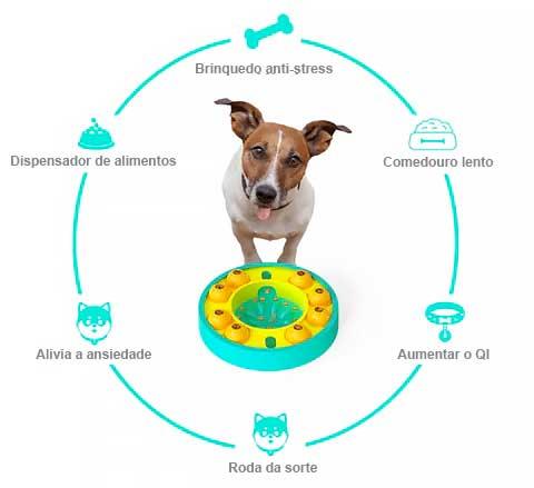 Brinquedo Interativo Alimentador Quebra-cabeça Inteligente Para Cães - Caixa Favorita